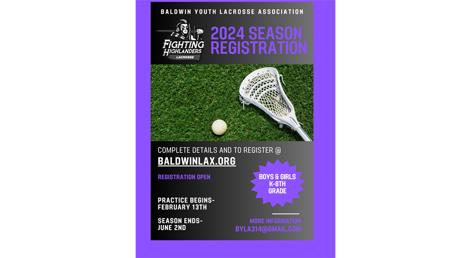 2024 Spring Baldwin Youth Lacrosse Registration 